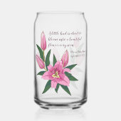 Lichtroze bloeiende lelie blikvorm glas (Voorkant)