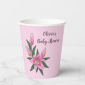 Lichtroze bloeiende lelie papieren bekers (Voorkant)
