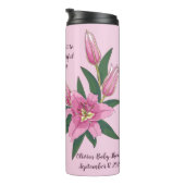 Lichtroze bloeiende lelie thermosbeker (Geroteerd rechts)