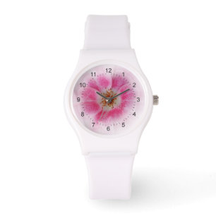 lichtroze bloem horloge
