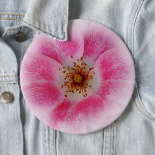 lichtroze bloem ronde button 6,0 cm