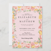 Lichtroze bloem Wilde bloem QR Code Weddenschap Kaart (Voorkant)