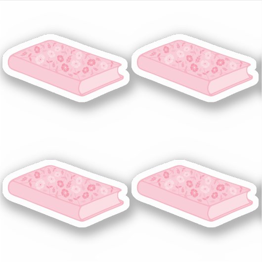 Lichtroze bloemboeken sticker (Voorkant)