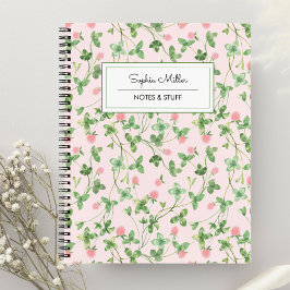 Lichtroze Bloemen Coquette Cottagecore Spiral Notitieboek
