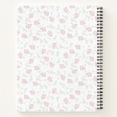 Lichtroze Bloemen Coquette Esthetische Spiraal Notitieboek (Achterkant)