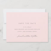 Lichtroze blos | Elegante eenvoudige bruiloft Save The Date (Voorkant)