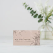 Lichtroze Blush Calligrafie Bloem Bouquet Garden Visitekaartje (Staand voorkant)