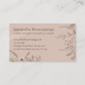 Lichtroze Blush Calligrafie Bloem Bouquet Garden Visitekaartje (Achterkant)