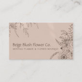 Lichtroze Blush Calligrafie Bloem Bouquet Garden Visitekaartje (Voorkant)