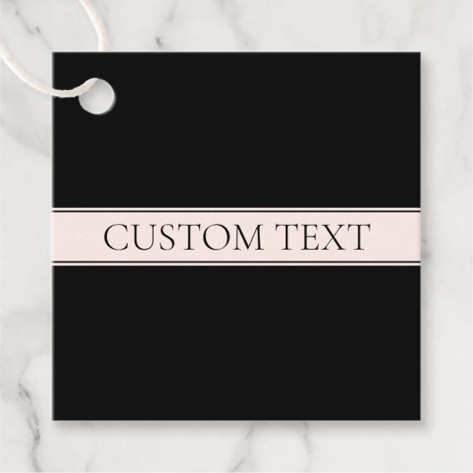 Lichtroze Blush Stripe & Elegante Bewerkbare Tekst Bedankjes Labels (Voorkant)