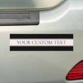Lichtroze Blush Stripe & Elegante Bewerkbare Tekst Bumpersticker (Op auto)