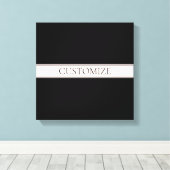 Lichtroze Blush Stripe & Elegante Bewerkbare Tekst Canvas Afdruk (Insitu (Houten vloer))