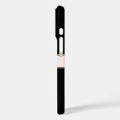 Lichtroze Blush Stripe & Elegante Bewerkbare Tekst Case-Mate iPhone Case (Achterkant / Links)