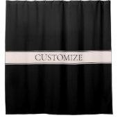 Lichtroze Blush Stripe & Elegante Bewerkbare Tekst Douchegordijn (Voorkant)