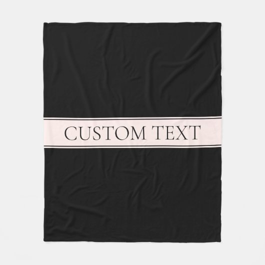 Lichtroze Blush Stripe & Elegante Bewerkbare Tekst Fleece Deken (Voorkant)