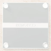 Lichtroze Blush Stripe & Elegante Bewerkbare Tekst Glazen Onderzetter (Achterkant)