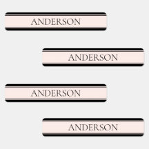 Lichtroze Blush Stripe & Elegante Bewerkbare Tekst