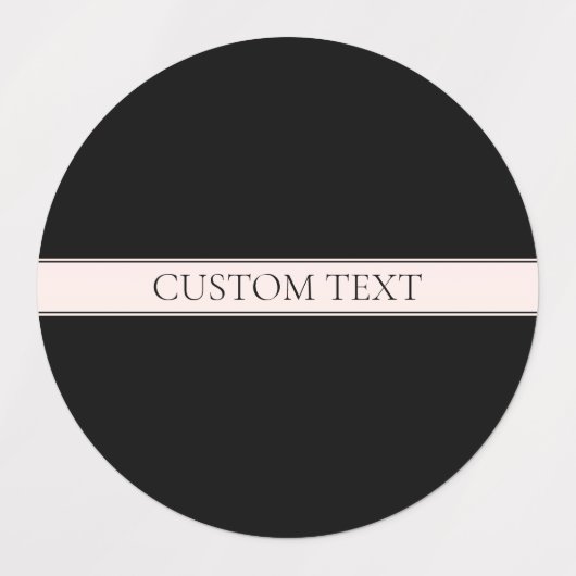 Lichtroze Blush Stripe & Elegante Bewerkbare Tekst Labels (Design 1)