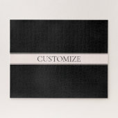 Lichtroze Blush Stripe & Elegante Bewerkbare Tekst Legpuzzel (Horizontaal)