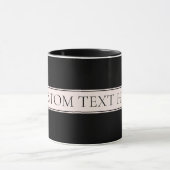 Lichtroze Blush Stripe & Elegante Bewerkbare Tekst Mok (Midden)