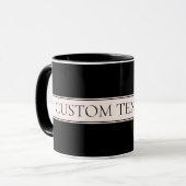 Lichtroze Blush Stripe & Elegante Bewerkbare Tekst Mok (Voorkant links)