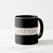 Lichtroze Blush Stripe & Elegante Bewerkbare Tekst Mok (Voorkant rechts)