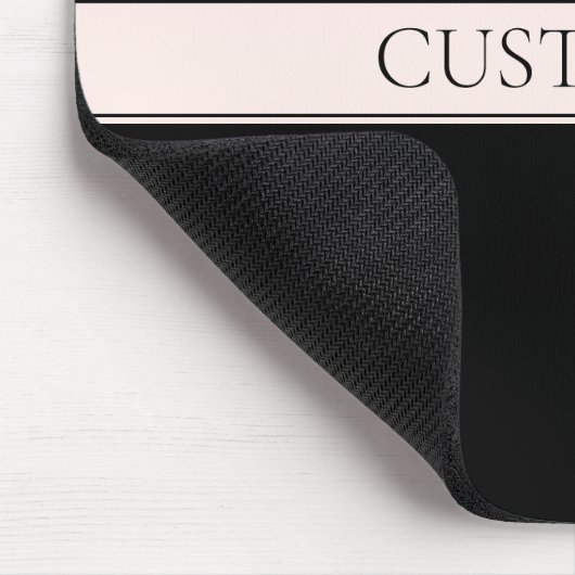 Lichtroze Blush Stripe & Elegante Bewerkbare Tekst Muismat (Hoek)