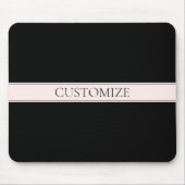 Lichtroze Blush Stripe & Elegante Bewerkbare Tekst Muismat (Voorkant)