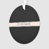 Lichtroze Blush Stripe & Elegante Bewerkbare Tekst Ornament (voorkant)