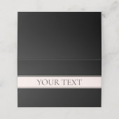 Lichtroze Blush Stripe & Elegante Bewerkbare Tekst Plaatskaartje (Buitenkant ongevouwen)