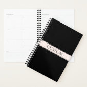 Lichtroze Blush Stripe & Elegante Bewerkbare Tekst Planner (Display)