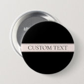 Lichtroze Blush Stripe & Elegante Bewerkbare Tekst Ronde Button 7,6 Cm (Voorkant /achterkant)