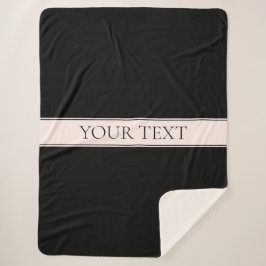 Lichtroze Blush Stripe & Elegante Bewerkbare Tekst Sherpa Deken