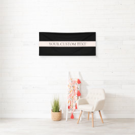 Lichtroze Blush Stripe & Elegante Bewerkbare Tekst Spandoek