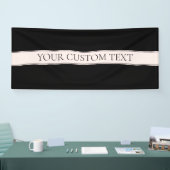 Lichtroze Blush Stripe & Elegante Bewerkbare Tekst Spandoek (Beurs)