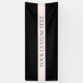 Lichtroze Blush Stripe & Elegante Bewerkbare Tekst Spandoek (Verticaal)