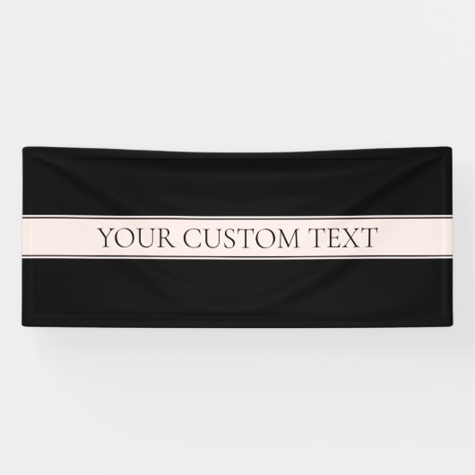 Lichtroze Blush Stripe & Elegante Bewerkbare Tekst Spandoek (Horizontaal)