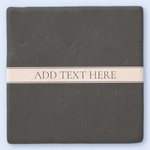 Lichtroze Blush Stripe & Elegante Bewerkbare Tekst Stenen Onderzetter