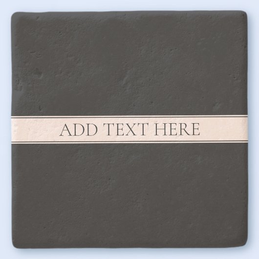 Lichtroze Blush Stripe & Elegante Bewerkbare Tekst Stenen Onderzetter