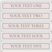 Lichtroze Blush Stripe & Elegante Bewerkbare Tekst Sticker (Voorkant)