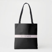 Lichtroze Blush Stripe & Elegante Bewerkbare Tekst Tote Bag (Voorkant)