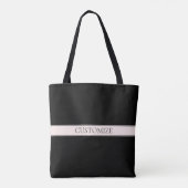 Lichtroze Blush Stripe & Elegante Bewerkbare Tekst Tote Bag (Achterkant)