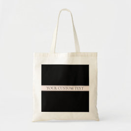 Lichtroze Blush Stripe & Elegante Bewerkbare Tekst Tote Bag