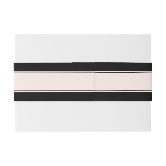 Lichtroze Blush Stripe & Elegante Bewerkbare Tekst Uitnodigingen Wikkel (Achterkant Voorbeeld)