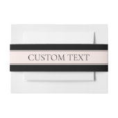 Lichtroze Blush Stripe & Elegante Bewerkbare Tekst Uitnodigingen Wikkel (Voorkant Voorbeeld)