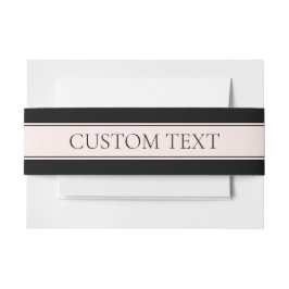 Lichtroze Blush Stripe & Elegante Bewerkbare Tekst Uitnodigingen Wikkel