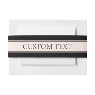 Lichtroze Blush Stripe & Elegante Bewerkbare Tekst Uitnodigingen Wikkel