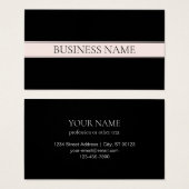 Lichtroze Blush Stripe & Elegante Bewerkbare Tekst Visitekaartje (Voorkant /achterkant)