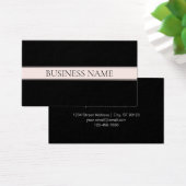 Lichtroze Blush Stripe & Elegante Bewerkbare Tekst Visitekaartje (Bureau)