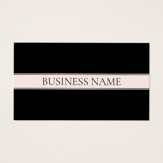 Lichtroze Blush Stripe & Elegante Bewerkbare Tekst Visitekaartje (Voorkant)